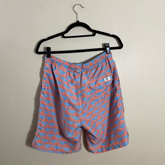 Peter Millar Men’s Size Small Hawaiian Swim Trunks Blue Patterned Board Shorts - Picture 4 of 7